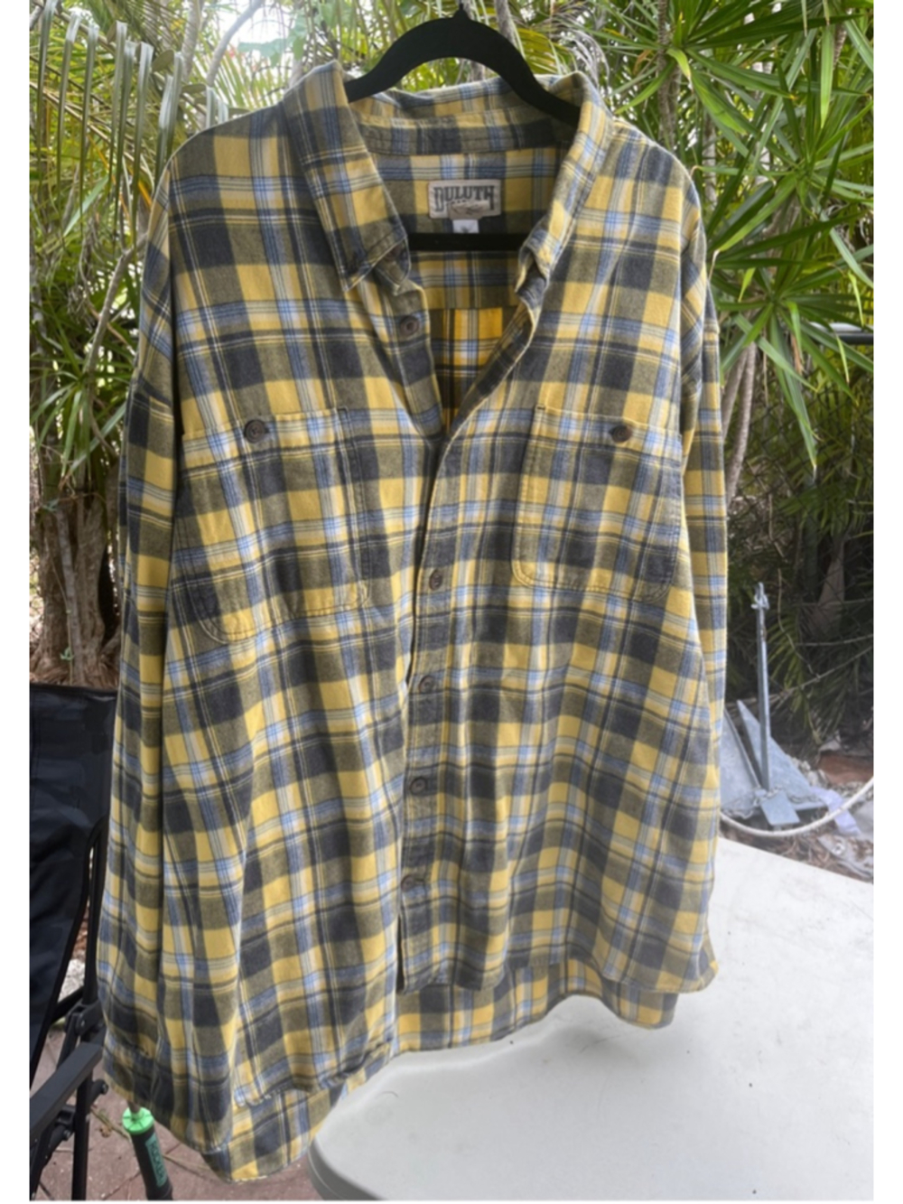 Men's Duluth Trading Co Yellow Gray Plaid Casual Button Down Shirt 3 xxl
Like ne
